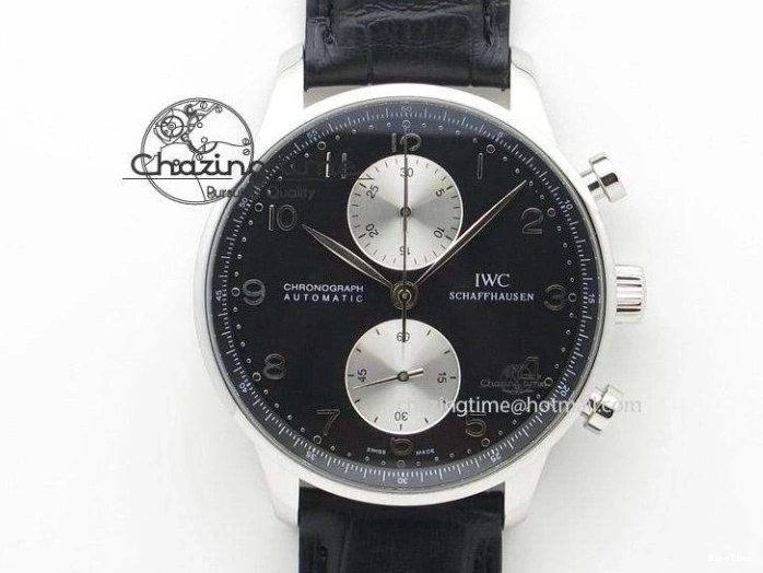 MIROTIME 0111 Cozy Portuguese Tourbillon IW5463 SS ZF Best Edition White Dial Blue Hands on Blue Leather Strap 7172